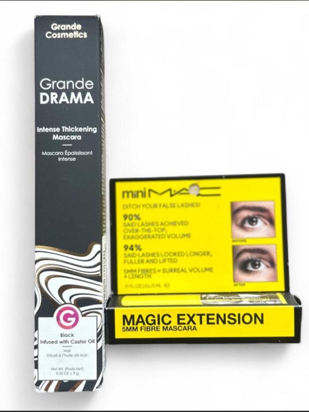 New Grande DRAMA Intense Thickening mascara & mini MAC extension Mascara - Black